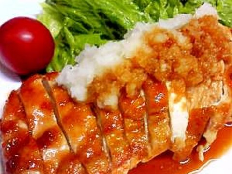 鶏胸肉のパリパリ照り焼き～おろしソース